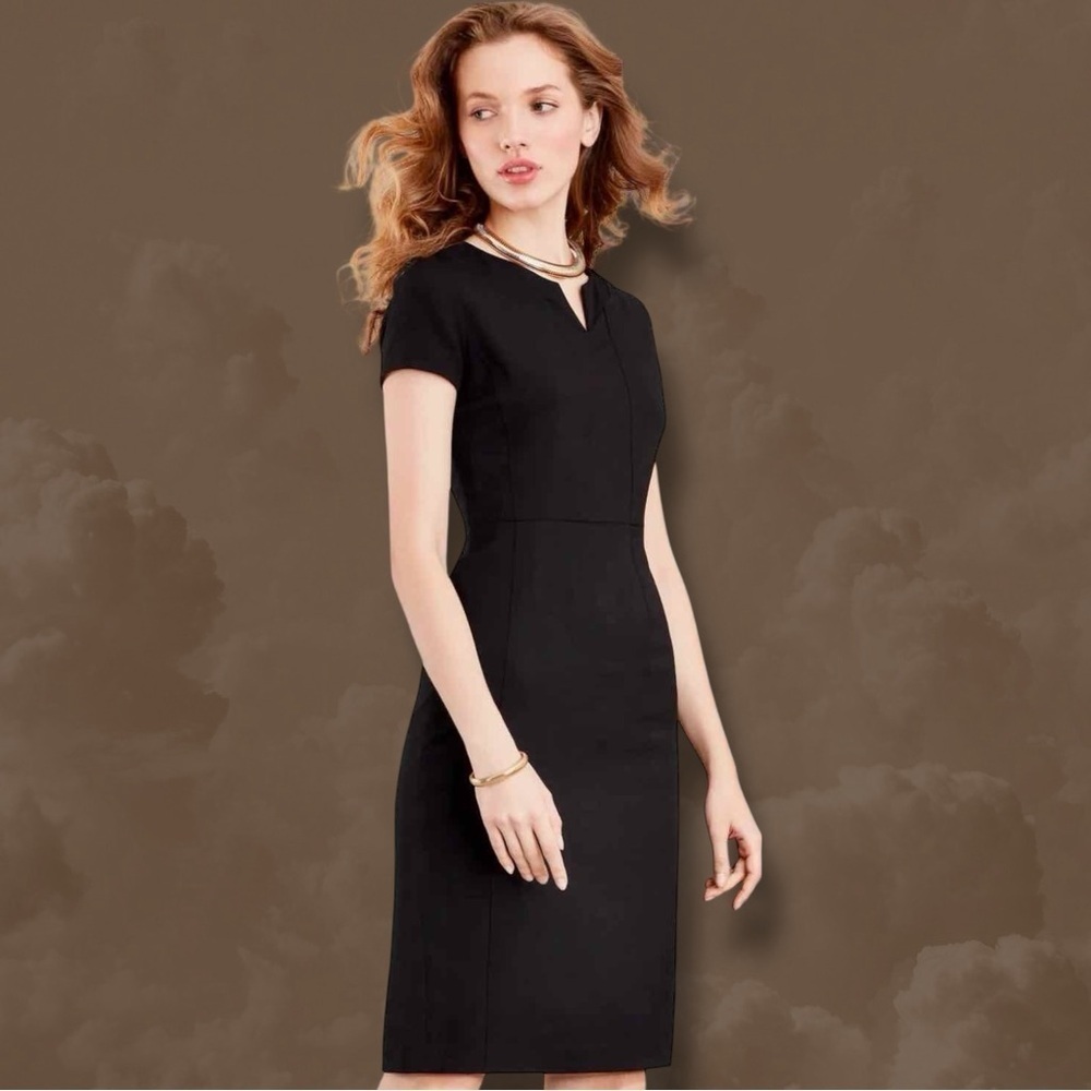 NWT Brooks Brothers ‘100% Wool Sheath Dress’ in Black Made in Italy Size 16